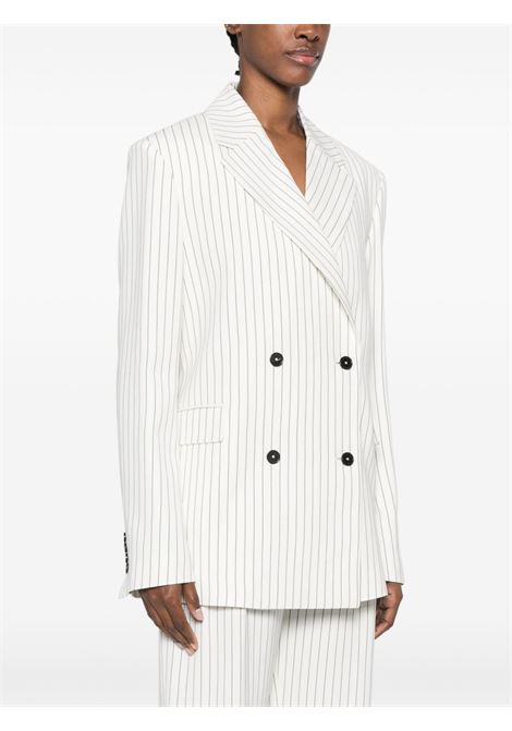 Ivory ans black double-brreasted striped blazer Loulou studio - women LOULOU DE SAISON | FEDORAIVRYBLKSTRP